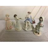 Four Coalport figures: 'A Present from Grandma', 'Innocence',