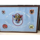 A framed regimental banner