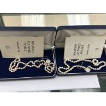 Two cased Mikimoto cultured pearl necklaces