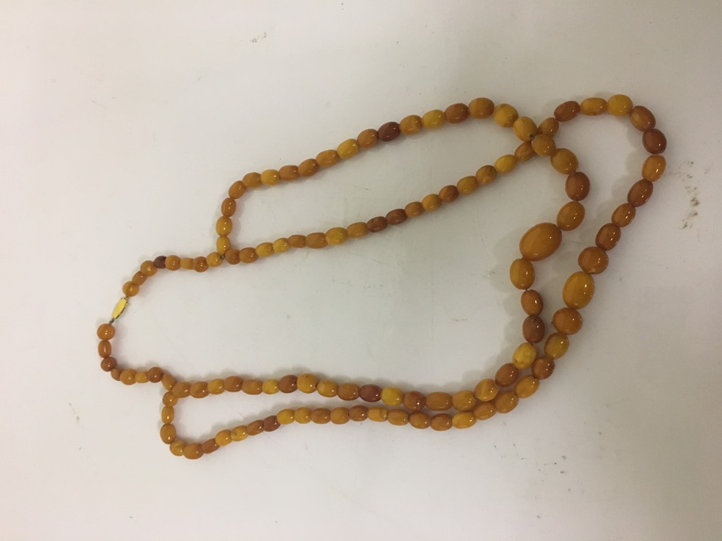 An amber necklace