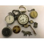 A box of pocket watches etc
