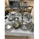 A large quantity of silver plate to inc.