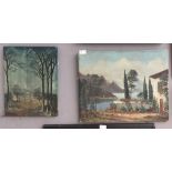 Two landscape oils on canvas, each signed, unframed,