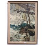 A colour print after after Montague Dawson,