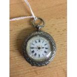A HM silver ladies pocket watch