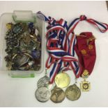 A quantity of vintage dress jewellery, medals, RAOB,
