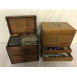 Two 19th century dentists' chests of drawers and contents to inc.