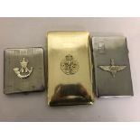Three military cigarette cases to Paras (India), RAF,