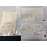 Three hand written documents (circa 1670) of Land/Conveyance interest,