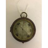 A 19th century cased hand barometer,