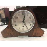 An Art Deco inlaid clock with Westminster chimes