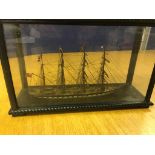 A cased model of the Royalshire rigged ship