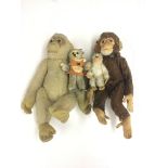 A quanity of plush monkeys to inc Steiff