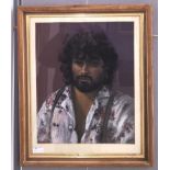 Portrait of a beared man, pastel, signed DAW,