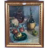 Geraldine Dewar (20th century): Still life, oil on board, signed lower left, labelled verso,