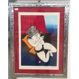 A Limited Edition colour screenprint depicting a female nude, hand-signed & numbered 67/200,