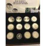 Silver proof: Her Majesty Queen Elizabeth the Queen Mother coin set