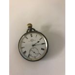 A silver-cased pocket watch by Dent