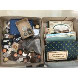 A quantity of coins and postcards to inc pre-47,