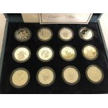 70th birthday of Her Majesty the Queen 12 silver proof crown set