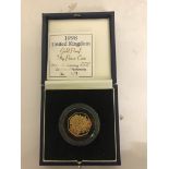 A 1998 gold proof 50p coin: 25th anniversary EEC No 942