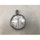 A 19th century silver pocket watch with two subsidiary dials (A/F)