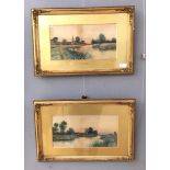 Frederick Gordon Fraser (19th/20th century): A pair of landscape watercolours, Suffolk scenes,