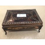 A HM silver and tortoiseshell jewellery casket