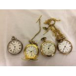 A quantity of pocket watches to inc silver and gold-plated examples;