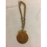 1821-1945 50 Peso Mexican coin on gold bracelet