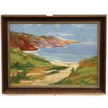 An oil on board depicting a view of Jaffa, indistinctly signed lower right,