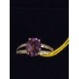 A 9ct gold amethyst ring