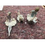 Two Lladro figurines of ballerinas;