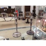 A pair of HM silver candelabra