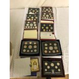 Nine Proof coin sets and BUNC sets