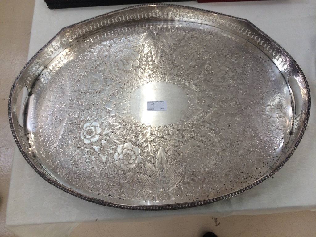 An EPNS galleried tray