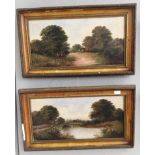 A pair of 19th century river landscape oils on canvas,