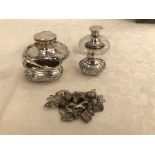 A quantity of HM silver to inc a Capstan inkwell, cruets,