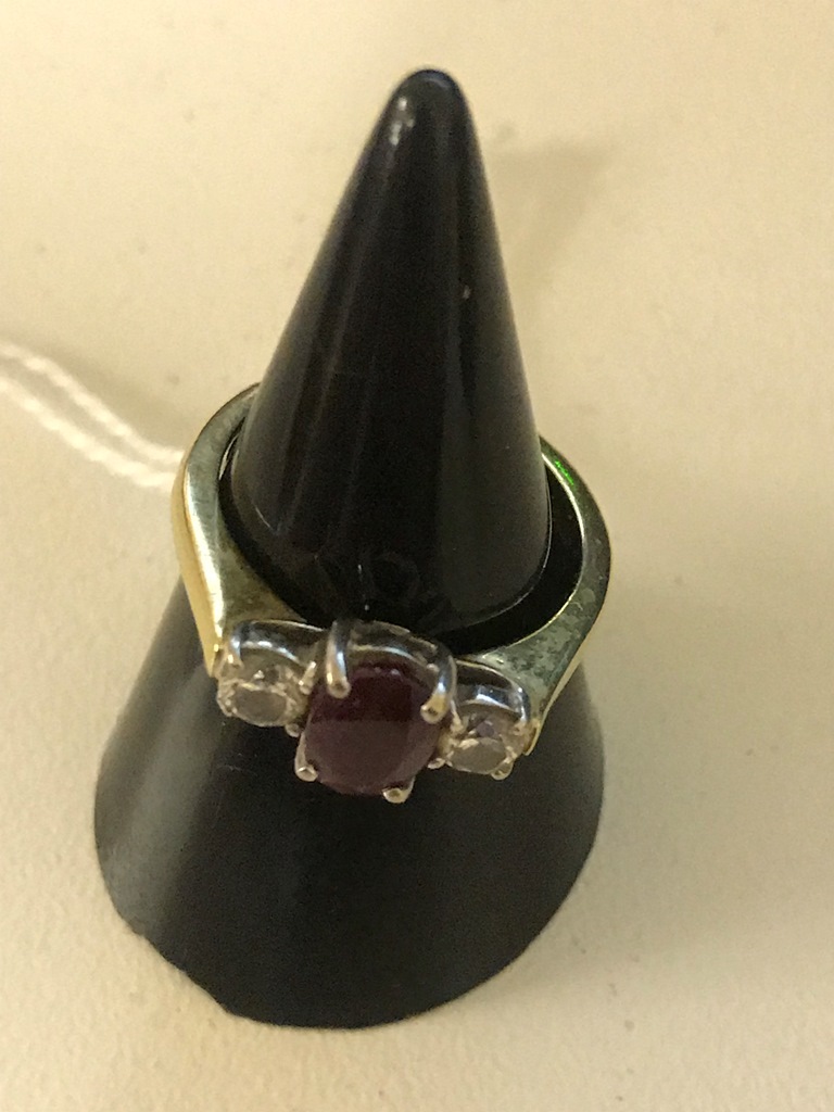 An 18ct diamond and ruby dress ring