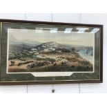 A framed and glazed print depicting a French panorama of Alma