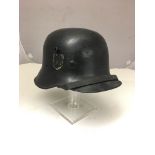 Rare Third Reich SS Helmet, DRGM manufacture "Droop Bill" style, Re-fitted with an M31 liner,