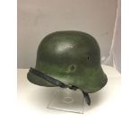 WWII German Normandy camo M35 Tin Helmet. with liner and strap.