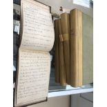 An Navigating Officers Note Book WWI and Four other Hand written books with Alphabetical listing of