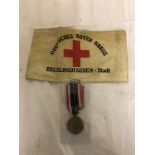 German WW2 red cross armband and merit medal