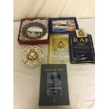 RAF plate by Spode and others and books on the R.A.F.