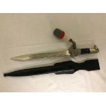 WWII German dress bayonet,Blade by F W Holler,The Blade decorated with a front line and a Tank,