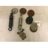 WW1 Hudson 1914 officers whistle and one other and dog tags