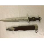 Pre WWII German Issue SA Dress Dagger and sheath, blade marked 1938 and RZM M7/19,