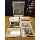 A quantity of military prints to inc planes etc