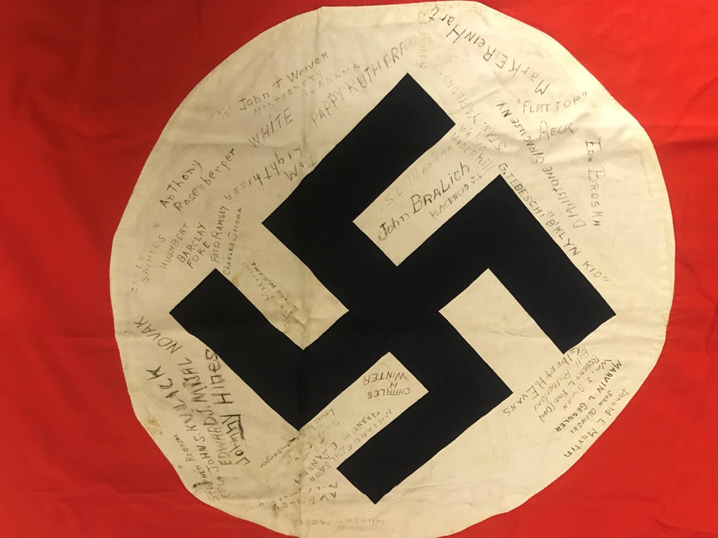 U.S German flag signed by liberators/Soldiers.